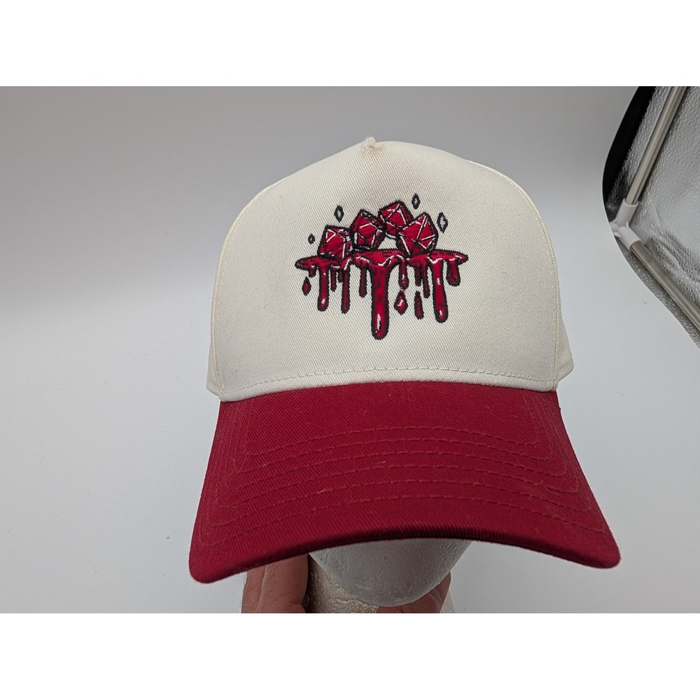 AS Colour Legacy Dripping Dice Snapback Hat Cream Red 2-Tone 5-Panel Cap